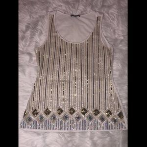 Silver and gold sequin top! Size M